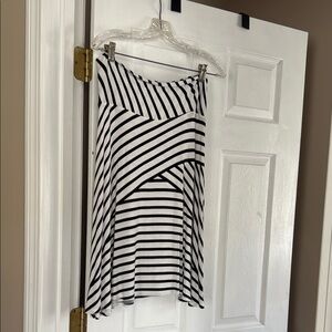 a.n.a Black and White Asymmetrical Midi Skirt